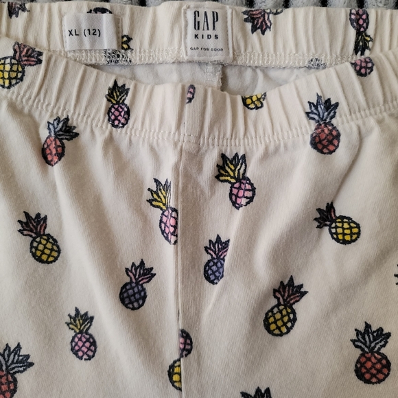 Gap Girl Pineapple Crop Leggings Size 12 - Picture 2 of 4